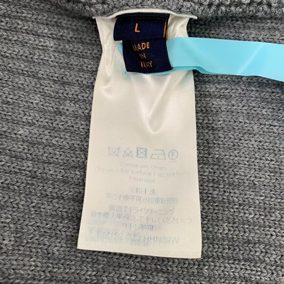 Louis Vuitton Gray Wool Ribbed Sweater With Black Elbow Patch & Back Logo Mens - Picture 7 of 7